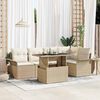 vidaXL Tuin Sofa Set met kussen 6 pcs Beige poly rattan