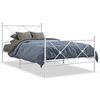 vidaXL Bedframe met hoofd- en voeteneinde metaal wit 100x190 cm