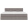 vidaXL Opbergbed met LED met matras Taupe 200 x 200 cm Polyester