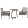 vidaXL Tuin Bistro Set 3 st Grijs poly rattan