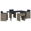 vidaXL Tuin eettafelset 5 st Grijs poly rattan
