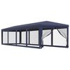 vidaXL Partytent met 10 mesh zijwanden 3x12 m HDPE blauw