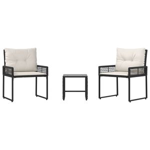 vidaXL Buitenmeubelset 3 st Zwart en Wit