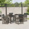 vidaXL Tuin eettafelset 5 pcs Grijs poly rattan