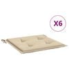 vidaXL Tuinstoelkussens 6 st 50x50x4 cm oxford stof beige