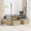 vidaXL Tuin Sofa Set met kussen met opslag 5 pcs Beige poly rattan