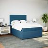 vidaXL Boxspring met matras fluweel donkerblauw 140x190 cm