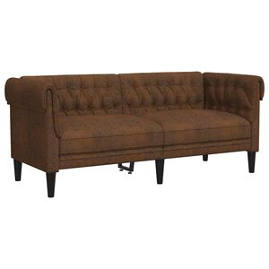 vidaXL Tweezitsbank Chesterfield-stijl stof bruin