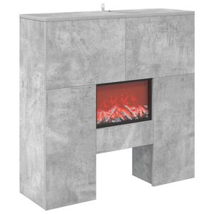 vidaXL Elektrische haard Beton 75 x 24,5 x 75 cm Bewerkt hout