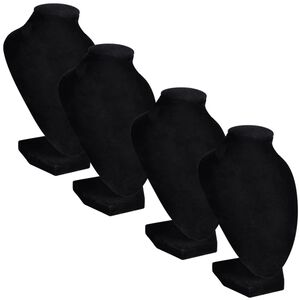 vidaXL Sieradenhouder voor ketting 9x8,5x15 cm zwart 4 st