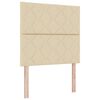 vidaXL Boxspringbed met matras met hoofdeinde Cr&egrave;me 90 x 190 cm Stof