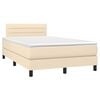 vidaXL Boxspring met matras stof cr&egrave;mekleurig 120x190 cm