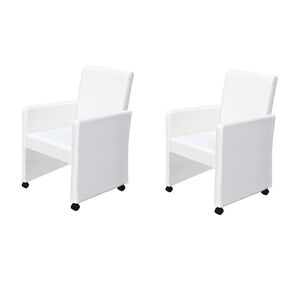 vidaXL Eetkamerstoelen 2 st kunstleer wit