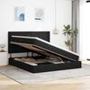 vidaXL Opbergbed met LED met matras Zwart 160 x 200 cm Polyester