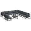 vidaXL Tuinbankenset 12 st Zwart Aluminium