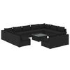 vidaXL 12-delige Loungeset met kussens poly rattan zwart
