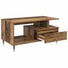 vidaXL Salontafel met lade Oudhout 90 x 49 x 45 cm Bewerkt hout