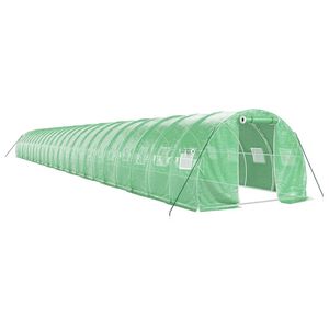 vidaXL Tuinkas met stalen frame 72 m&sup2; 24x3x2 m groen