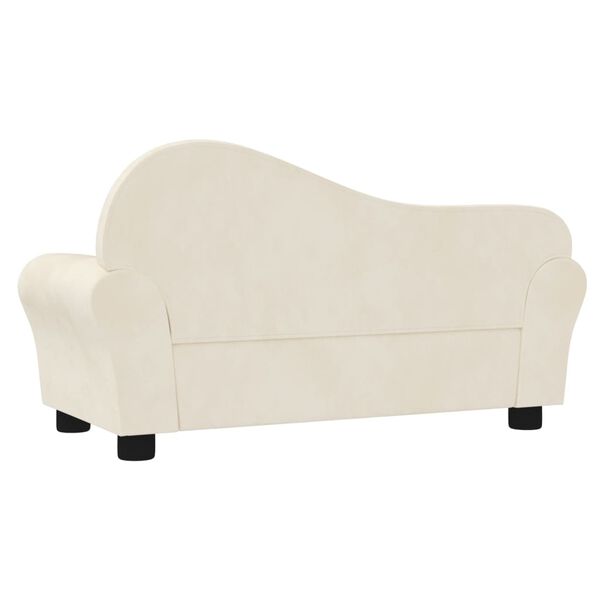 vidaXL Kinderbank fluweel cr&egrave;mekleurig