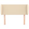 vidaXL Hoofdbord met randen 93x23x78/88 cm stof crèmekleurig