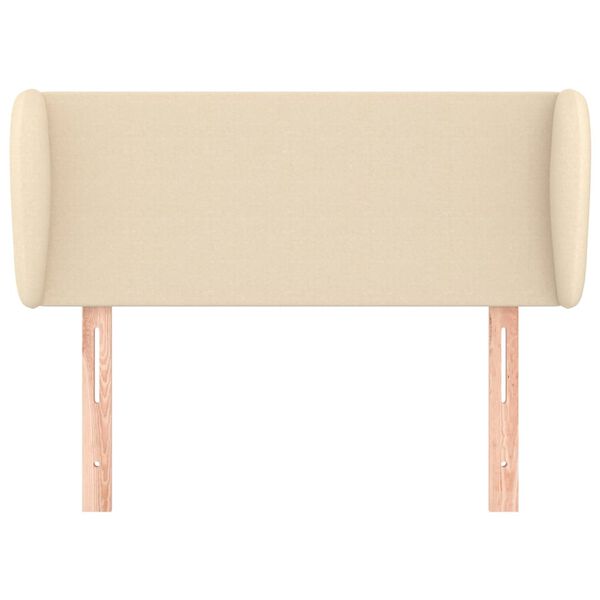 vidaXL Hoofdbord met randen 93x23x78/88 cm stof crèmekleurig