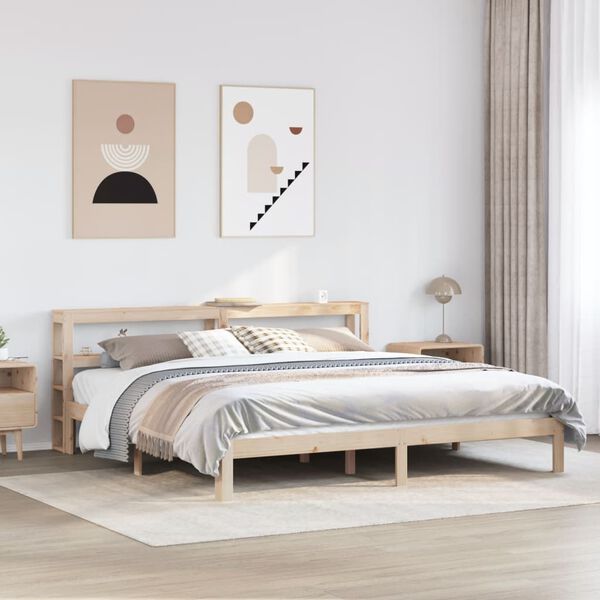 vidaXL Bedframe met hoofdbord massief grenenhout 180x200 cm