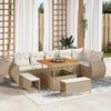 vidaXL Tuin Sofa Set 9 pcs Beige poly rattan