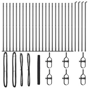 vidaXL zeshoekig gaashek met betonnen voetstuk 50 x 1,5 m Grijs Mesh