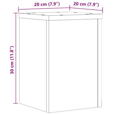 vidaXL Plantenstandaards 2 st 20x20x30 cm bewerkt hout betongrijs