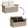 vidaXL Tuin Sofa Set met opslag 5 pcs Beige Poly riet