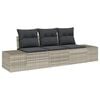 vidaXL Tuinbankenset met opslag 3 pcs Lichtgrijs poly rattan
