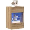 vidaXL Wandkasten met LED-verlichting voor tv 2 st 40x30x60,5 cm artisanaal eikenkleur