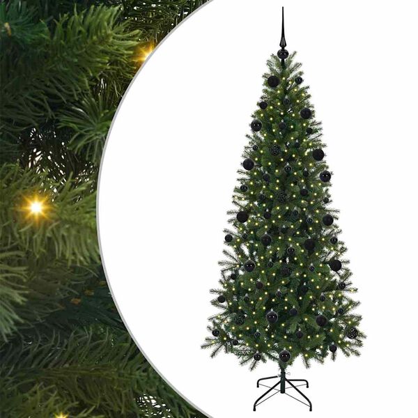 vidaXL Kunstkerstboom met 300 LED met standaard Groen 210 cm PE en PVC