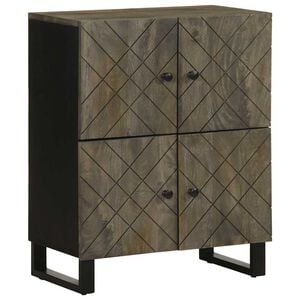 vidaXL Dressoir 60x33x75 cm massief mangohout zwart