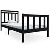 vidaXL Bedframe massief hout zwart 90x200 cm