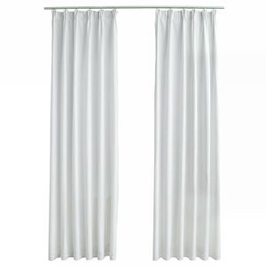 vidaXL Gordijnen verduisterend met haken 2 st 140x175 cm gebroken wit