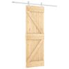 vidaXL Schuifdeur Natuurlijk en Wit 70 x 210 cm Massief Grenenhout