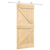 vidaXL Schuifdeur 90 x 210 cm Massief grenenhout Natuurlijk en Wit