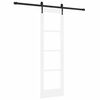 vidaXL Schuifdeur Wit 61 x 198,5 cm Massief grenenhout en glas