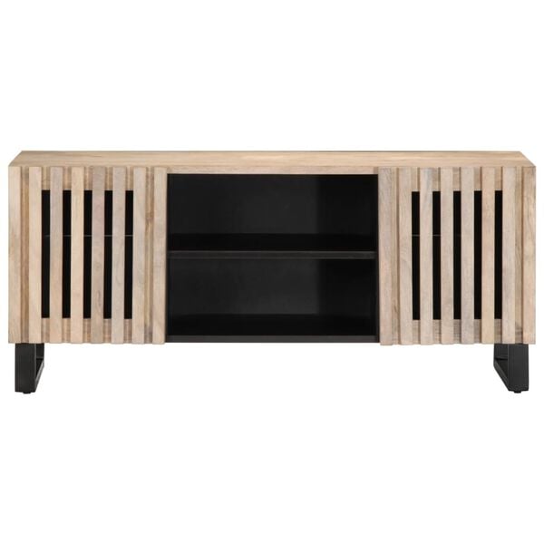 vidaXL Tv-meubel 105x34x46 cm massief mangohout wit