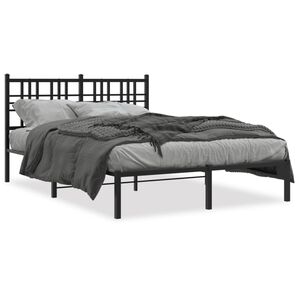 vidaXL Bedframe met hoofdbord metaal zwart 120x200 cm