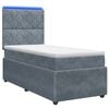 vidaXL LED Boxspring Bed met Matras Donkergrijs 80 x 200 cm Fluweel