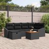 vidaXL Tuin Sofa Set met kussen met opslag 7 pcs Zwart Poly riet