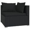 vidaXL 7-delige Loungeset met kussens poly rattan zwart