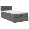 vidaXL Ottoman bed met matras 100x200cm stof donkergrijs
