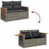 vidaXL 4-delige Loungeset met kussens poly rattan grijs
