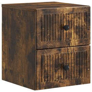 vidaXL Wandbeugel Bedkast Gerookt eiken 33 x 34,5 x 40 cm Bewerkt hout
