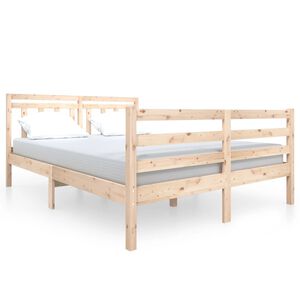 vidaXL Bedframe massief hout 140x190 cm