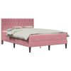 vidaXL Bedframe met matras met hoofdeinde Roze 140 x 190 cm Fluweel