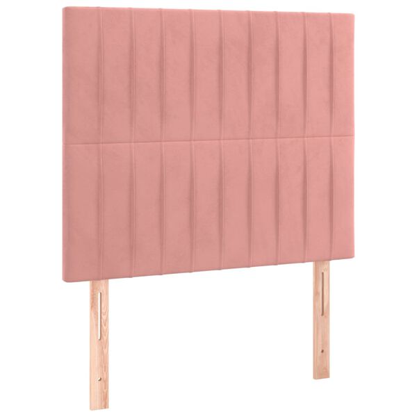 vidaXL Hoofdbord roze 100x5x118/128 cm fluweel